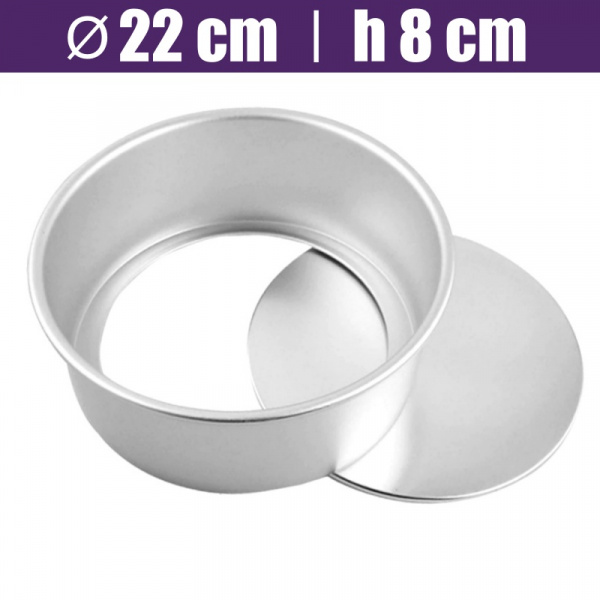 Формы алюминиевая для выпечки Кольцо Ø 22 см, высота 8 см, съёмное дно 20 см