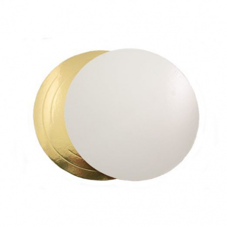 Подложка для торта усиленная Золото/Жемчуг 2х сторон. 3.2 мм, Ø 280 мм