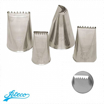 Кондитерская насадка лента зубчики №895, 897, 898, 899 от Ateco | медиум размер (Ribbon Basketweave)