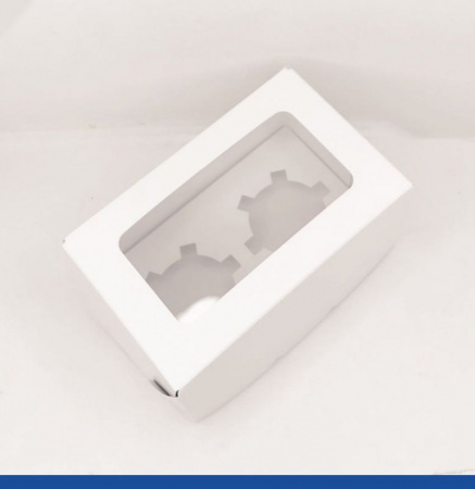 Коробка для 2-х капкейков 16•10•10 см Белая с Окном (сборная) | упак. 5-50 шт Коробка для 2-х капкейков 16•10•10 см Белая с Окном (сборная) | упак. 5-50 шт