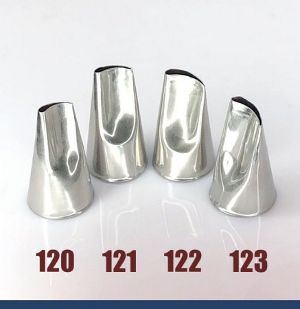 Кондитерские насадки лепесток розы изогнутый №120, 121, 122, 123 Tulip™ | набор 4 шт | средний размер